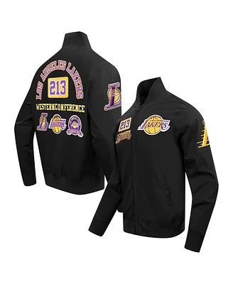 Pro Standard Men's Black Los Angeles Lakers Area Code Twill Full-Zip Jacket