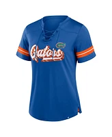 Fanatics Women's Royal Florida Gators Plus Overtime Readiness Lace-Up T-Shirt