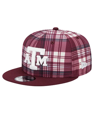 New Era Men's Maroon Texas A&M Aggies Plaid 9FIFTY Snapback Hat