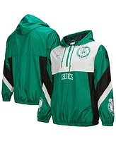 Mitchell & Ness Men's Kelly Green Boston Celtics Hardwood Classics Team Origins Anorak Quarter-Zip Windbreaker Jacket