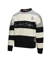 Mitchell & Ness Women's Gray/Black Los Angeles Dodgers Cooperstown Collection Blocked Fleece Pullover Sweatshirt