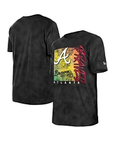 New Era Women's Black Atlanta Braves Sport Classics Enzyme Wash Oversized T-Shirt