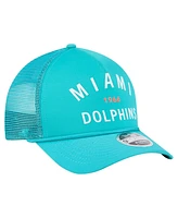 New Era Men's Aqua Miami Dolphins Active Minimalist M-Crown A-Frame 9FORTY Adjustable Hat
