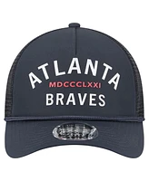 New Era Men's Navy Atlanta Braves Minimalist 9FORTY A-Frame Adjustable Hat