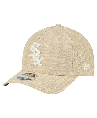 New Era Men's Beige Chicago White Sox Cotton Weave M-Crown A-Frame 9FORTY Adjustable Hat