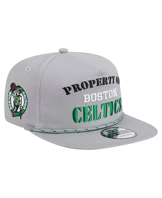 New Era Men's Gray Boston Celtics Throwback Property Of Golfer Snapback Hat