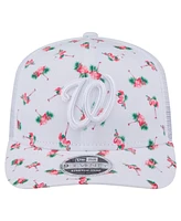 New Era Men's White Washington Nationals Flamingo Mesh Back 9SEVENTY Stretch-Snap Hat