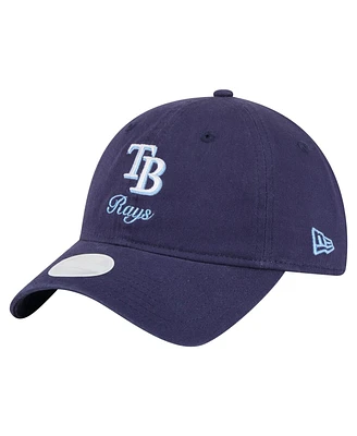 New Era Women's Navy Tampa Bay Rays Preppy Team 9TWENTY Adjustable Hat