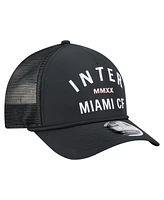 New Era Men's Black Inter Miami Cf Minimalist A-Frame 9FORTY Adjustable Hat