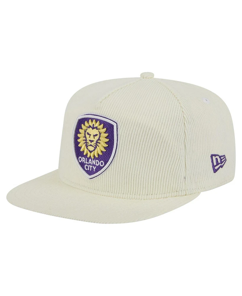 New Era Men's Cream Orlando City Sc 2025 Kickoff Snapback Golfer Hat
