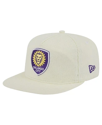New Era Men's Cream Orlando City Sc 2025 Kickoff Snapback Golfer Hat