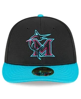 New Era Men's Black/Teal Miami Marlins 2025 City Connect Batting Practice Low Profile 59FIFTY Fitted Hat