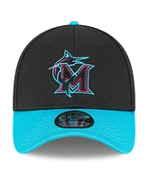 New Era Men's Black/Teal Miami Marlins 2025 City Connect Batting Practice 39THIRTY Flex Hat
