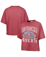 '47 Brand Women's Light Red San Francisco 49ers Florentina Montauk Cropped T-Shirt