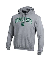 Champion Men's Heather Gray Michigan State Spartans Arch Over Logo Pullover Hoodie