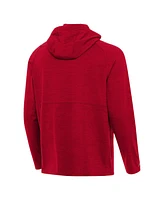Antigua Men's Heather Red Indiana Hoosiers Spikes Quarter-Zip Hoodie