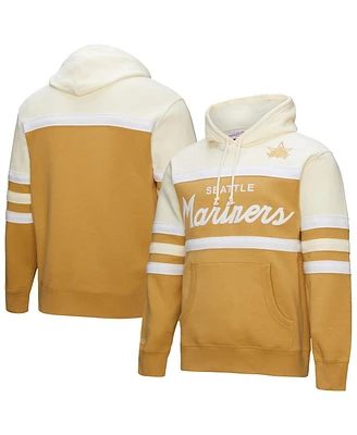 Mitchell & Ness Men's Tan/Cream Seattle Mariners Head Coach Pullover Hoodie