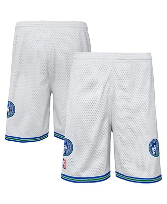 Mitchell & Ness Big Boys and Girls White Minnesota Timberwolves Swingman Shorts