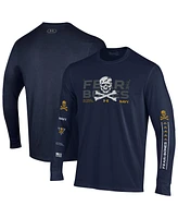 Under Armour Men's Navy Navy Midshipmen Distressed Jolly Rogers Performance Long Sleeve T-Shirt