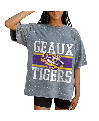 Gameday Couture Women's Gray Lsu Tigers On the Ball Oversized T-Shirt