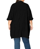 Coin 1804 Plus Spiral Wave Texture Dolman Cardigan Sweater