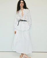 Mango Women's Oversized Embroidered Shirt