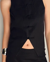 Mango Women's Linen-Blend Suit Vest
