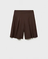 Mango Women's Linen-Blend Suit Bermuda Shorts