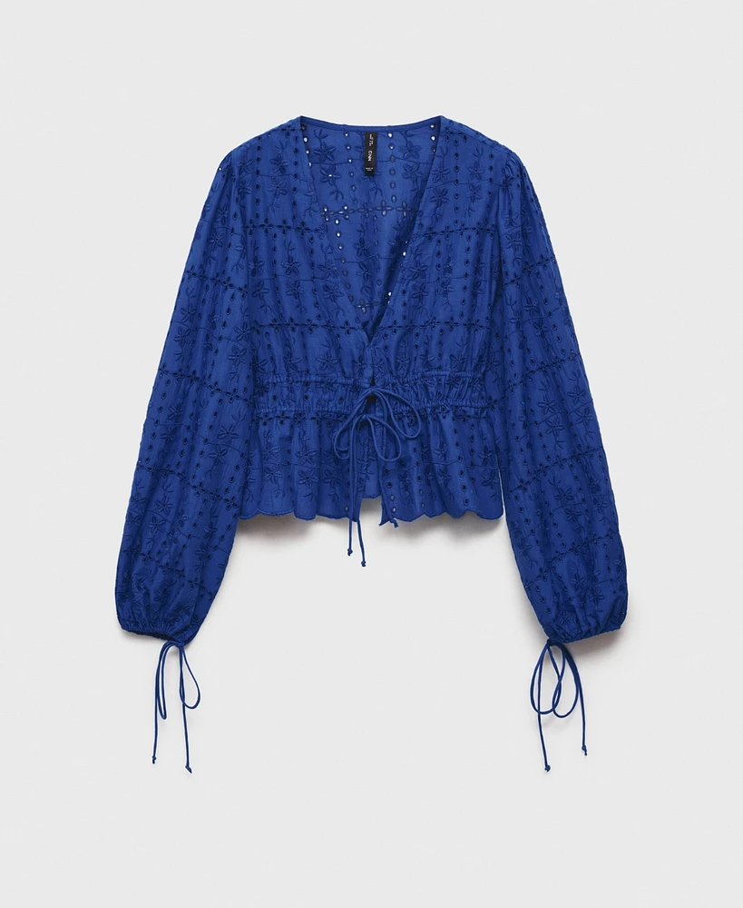 Mango Women's English Embroidery Blouse