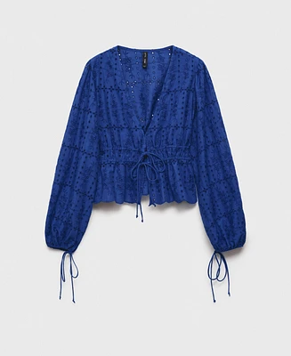 Mango Women's English Embroidery Blouse