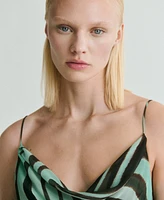 Mango Women's Zebra-Print Ruffle Dress