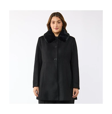 Estelle Darlington Black Fur Collar Coat