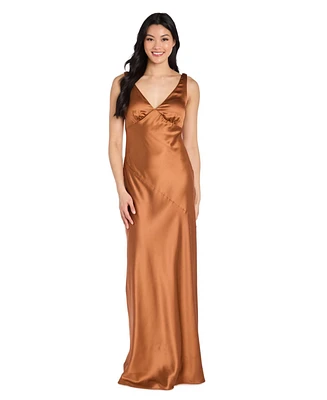 Morgan & Company Women's Cowl-Back Charmeuse Gown