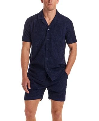 Weatherproof Vintage Mens Short Sleeve Jacquard Terry Shirt Shorts