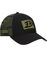 Fanatics Men's Black Anaheim Ducks Authentic Pro Military Appreciation Adjustable Hat