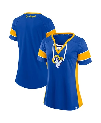 Fanatics Women's Royal Los Angeles Rams Athena Lace-Up Top