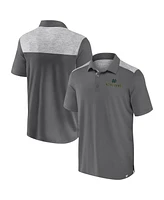 Fanatics Men's Gray Notre Dame Fighting Irish Iconic Brushed Blocked Polo Shirt