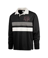 '47 Brand Men's Black Texas A&M Aggies Clubhouse Knox Thames Long Sleeve Rugby Polo Shirt