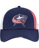 Fanatics Men's Navy Columbus Blue Jackets Authentic Pro Draft Adjustable Trucker Hat