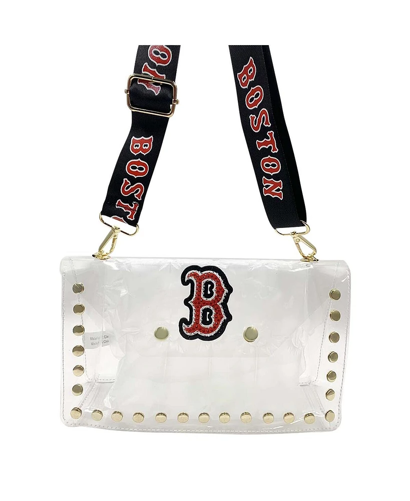 Cuce Women's Boston Red Sox Crystal Clear Envelope Crossbody Bag