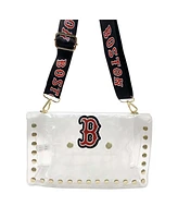 Cuce Women's Boston Red Sox Crystal Clear Envelope Crossbody Bag