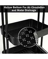 3-Tier Utility Cart Storage Rolling with Casters