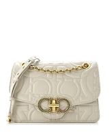 Pre-Owned Salvatore Ferragamo Medium Gancini Turnlock Flap Bag Gancini Quilted Leather