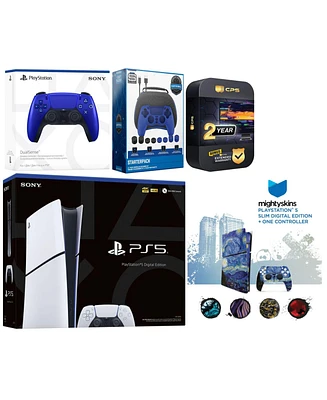 Sony Playstation 5 Slim Digital with Extra Cosmic Red Controller, Gamer Starter Kit and MightySkins Decal Voucher + 2 Year Cps Extended Warranty