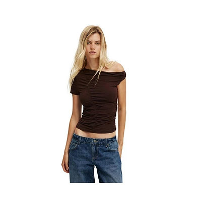 Cotton On Women's Nikki Gathered Short Sleeve Top