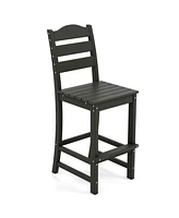 30 Inches Counter Height Hdpe Bar Stool with Backrest and Footrest-Turquoise