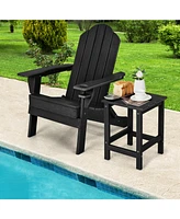 Set of 2 Square Weather-Resistant Adirondack Side Table