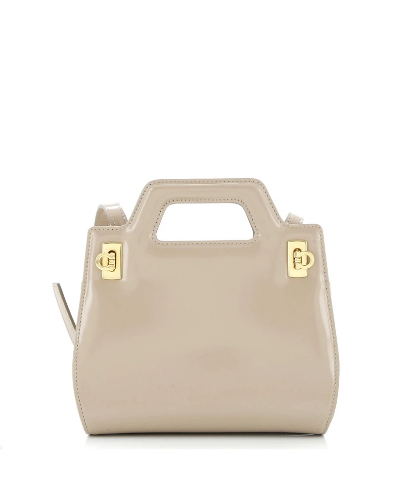Pre-Owned Salvatore Ferragamo Mini Wanda Top Handle Shoulder Bag Leather
