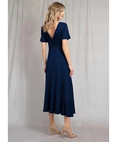 Alie Street London Women's Waterfall V-Neck Midi Dress