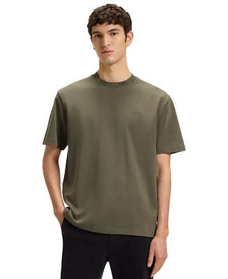 Boss by Hugo Men's Patterned Collar Cotton-Jersey T-Shirt